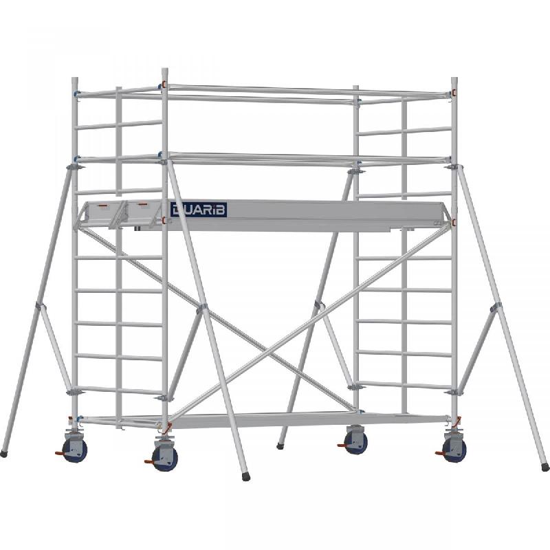 Échafaudage roulant aluminium DOCKER 150 version lisses - Hauteur de travail : 3,90 m - DUARIB - 7225020_0