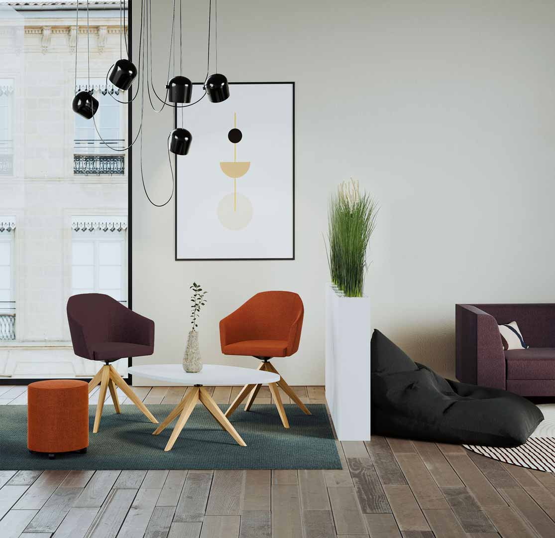 Banque d'accueil design avec lignes aériennes et coloris ultra tendance - ATLAS_0