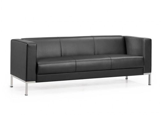 Canapé 3 Places KUBE - Eco-cuir Noir - 185 cm - Référence 8813 FR206 - Design et Confort pour Zones d'Attente_0