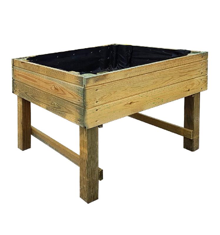 Carré potager mini gariguette en pin - 60 x 50 x 50 cm - 40L - avec géotextile et traitement autoclave_0