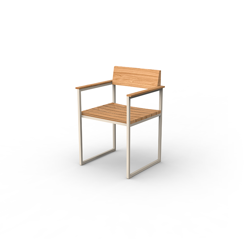 Chaise d'extérieur design VINEYARD - aluminium recyclable - bois teck résistant - Marque VONDOM_0