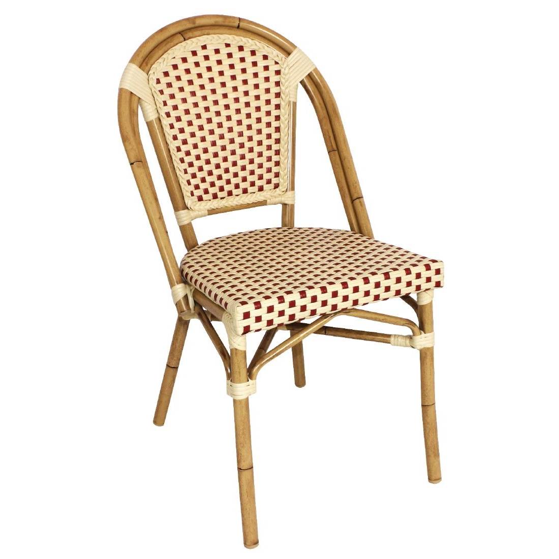 Chaises bistro Bolero - imitation rotin peinte - usage intérieur et extérieur - empilables_0