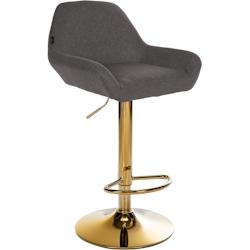CLP Tabouret de bar Braga Gold Tissu Gris foncé - gris textile 325370_0