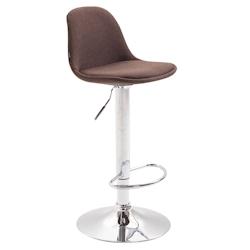 CLP Tabouret de bar Kiel en tissu Chrome Marron - marron 102497203_0