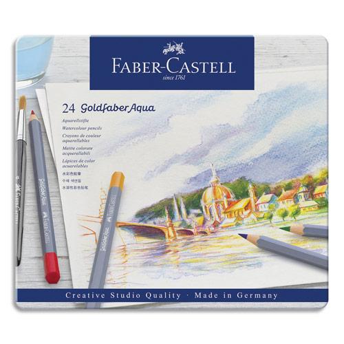 CRAYONS DE COULEUR FABER CASTEL GOLDFABER AQUARELLABLES - COLORIS ASSORTIS - ETUI DE 24