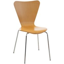 Décoshop26 - Chaise de cuisine salle à manger x1 empilable dossier triangle en bois clair et métal chromé 10_0003327 - 3000251524468_0