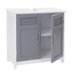 Décoshop26 - Meuble sous lavabo meuble de salle de bain sous évier 60 x 60 x 30 cm MDF gris 04_0007842 - gris 3000262326945_0
