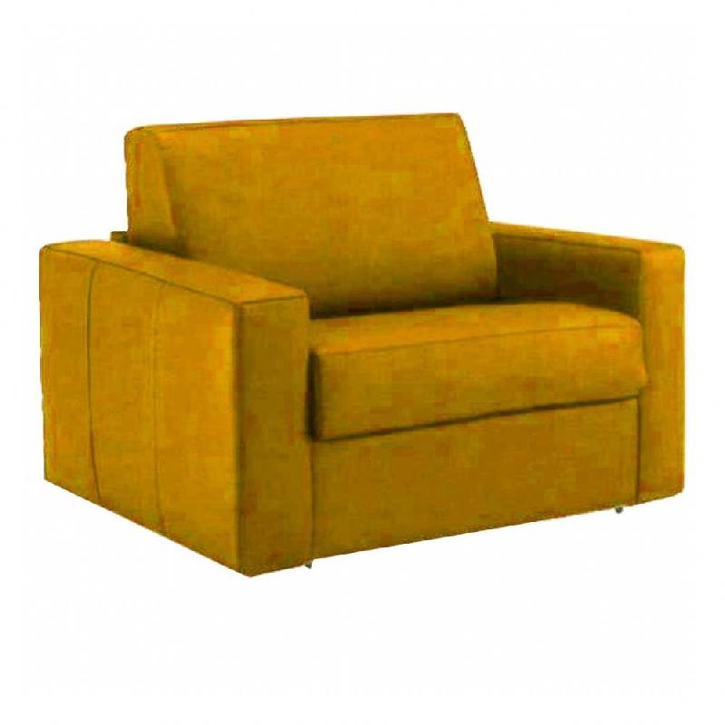 Fauteuil convertible Dreamer - Ouverture express 70x197 cm - Tissu tweed orange melon - Matelas Excellence Literie 16 cm_0