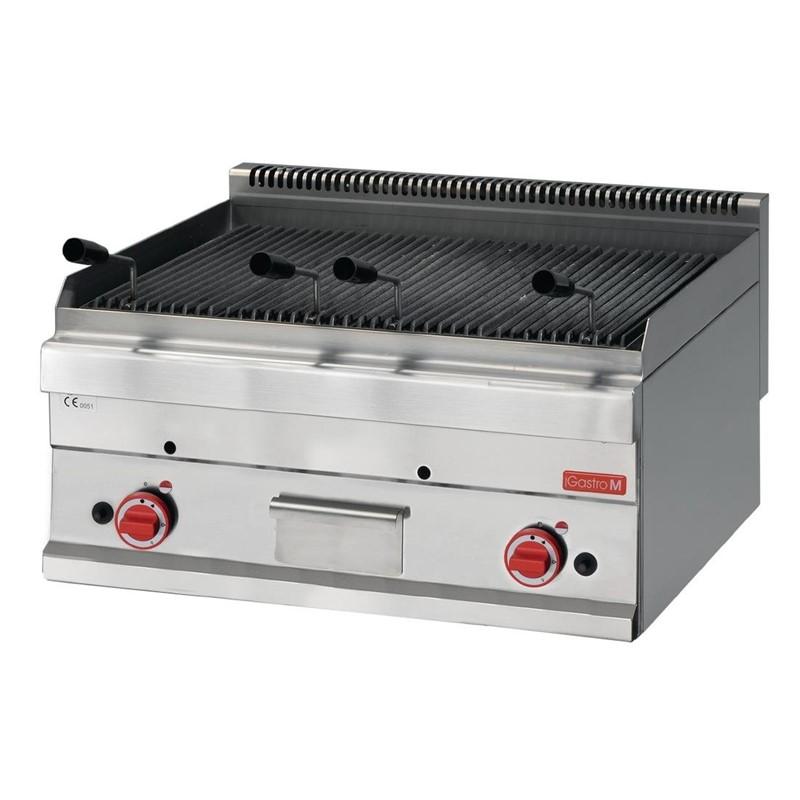 Grillade pierre de lave gaz 650 65/70grl - GN062 - grille en fonte avec pierres de lave - 11kW_0