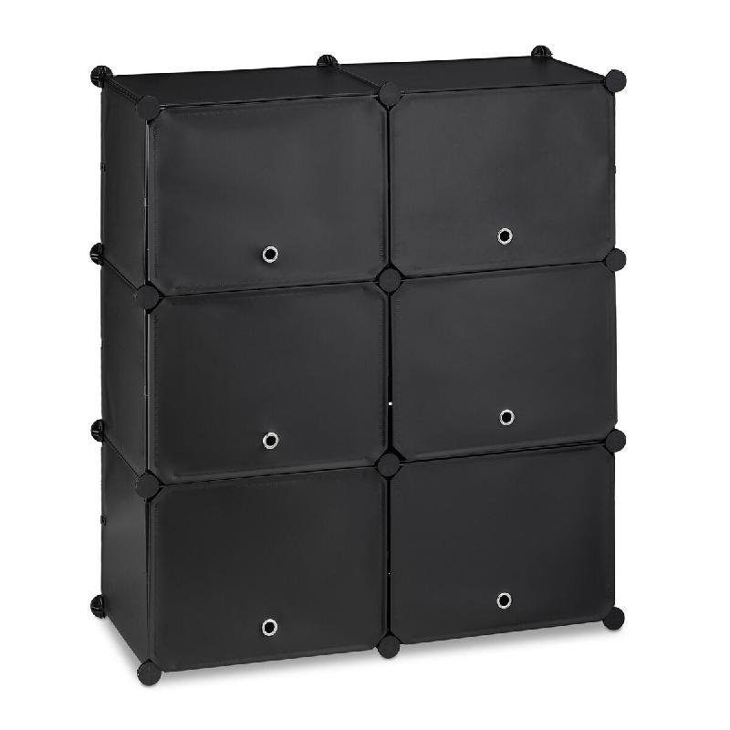Helloshop26 - Étagère à chaussures modulable petite entrée 12 compartiments rangement optimal design épuré en plastique noir 13_0010977 - noir 3_0