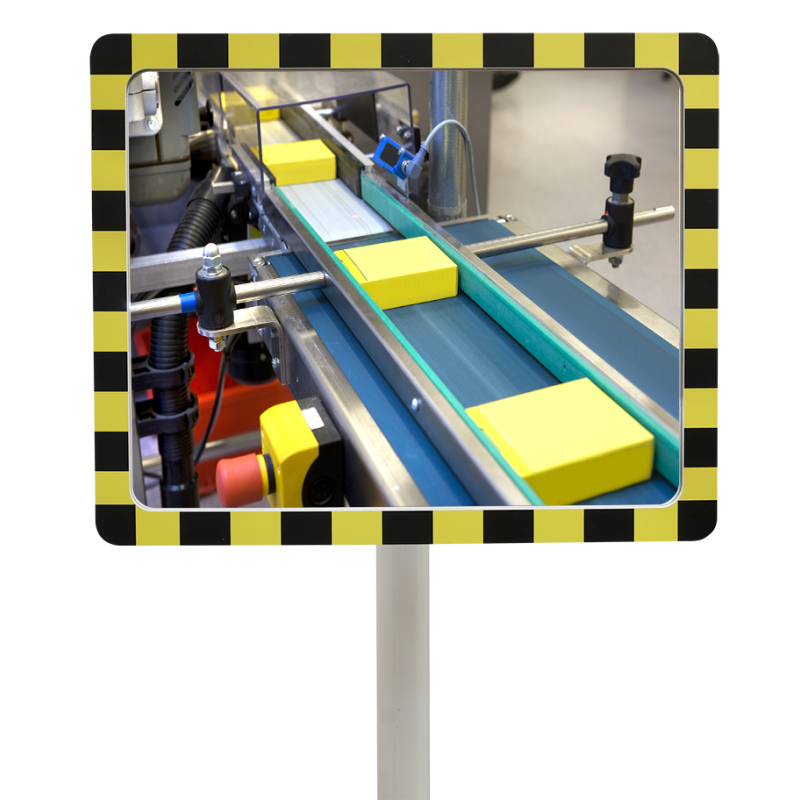Miroir plat de contrôle Noir et Jaune - 400 x 600 mm - Réflecteur Poly+ - Garantie 6 ans_0