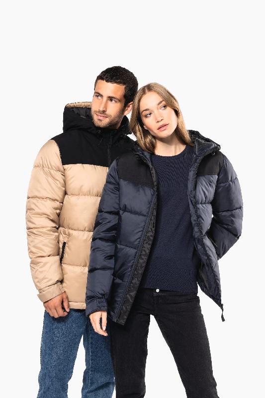 Parka matelassée à capuche bi-ton unisexe - Tissu antistatique et déperlant - Réf: K6163_0