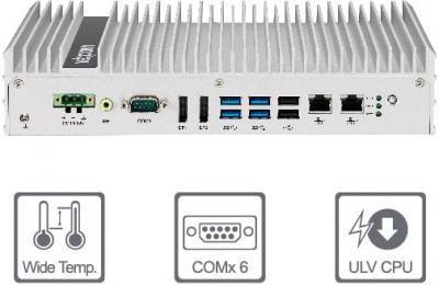 PC Fanless compact NISE4200 - i5-6442EQ/i3-6102E - DVI, 2 x DP, 6 x COM, 2 x GbE, 24VDC, -20~70°C_0