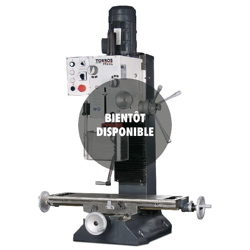 Perceuse-fraiseuse X 450 mm Y 200 mm Z 430 mm CM4/M16 1,1 kW 230V fonction de taraudage Torros PF45G 230V_0