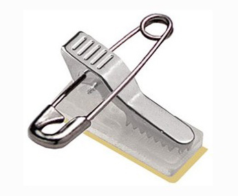 Pince crocodile avec épingle - grande taille - pour badges 56 mm, 75 mm, 88 mm et rectangle_0