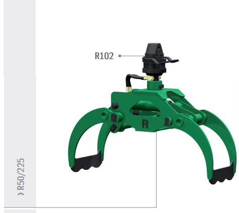 Pinces hydrauliques Rozzi R50/225 - Pour grues et mini-pelles, charge de troncs, branches et matériaux divers_0