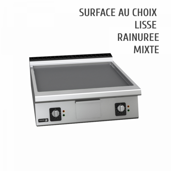 Plancha électrique professionnelle 80 cm FAGOR Série 900 - FT-E910-V-L avec plaque en acier carbone doux et thermostat 100-300°C_0
