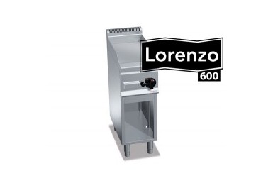 Plaque à snacker à gaz - lisse chrome dur (4 kW) - profondeur 600 mm - sur meuble ouvert - Réf 369CBL_0