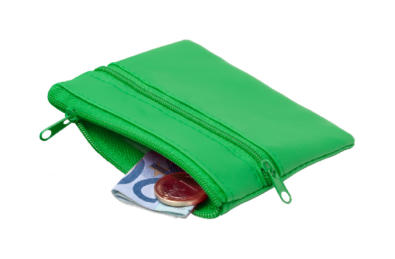 Porte-monnaie zippé en microfibre - couleur vert - poids 16 gr_0