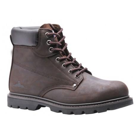 Ref.Fw17 - Brodequin de sécurité cousu Goodyear en nubuck brun - Actuelvet_0