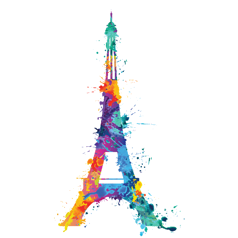 Sticker tour Eiffel design aquarelle
