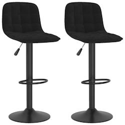 VidaXL Tabourets De Bar Lot De 2 Noir Velours - noir 333988_0