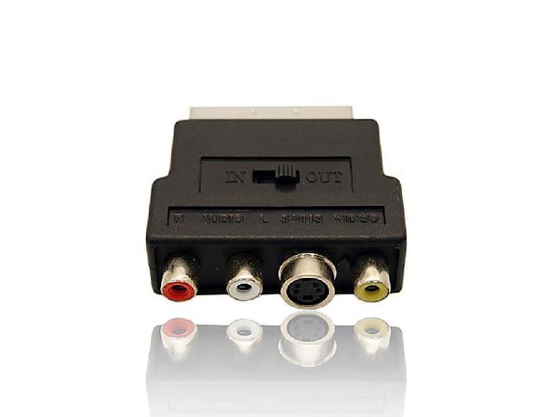 Gembird CCV-4415 - Adaptateur et connecteur de câbles SCART vers 3 RCA + 1 S-Video - Mâle/Femelle_0