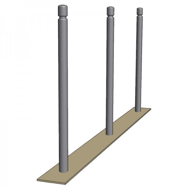 52.10 - Potelets fixes avec gorge - Hauteur hors-sol : 1,00m - Corps Ø60mm - Fixation à sceller_0