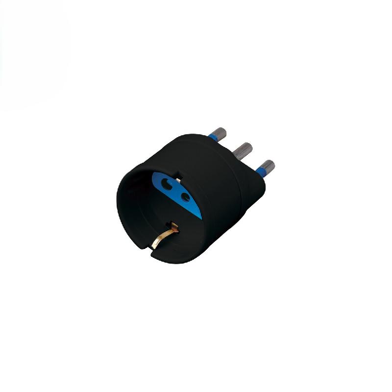 Alcapower Adaptateur Noir Schuko 16A 250V Ca Prise Italienne 3 Broches Prise 2 Broches 16A Raccordement Électrique Standard Domestique Bureau Maison_0