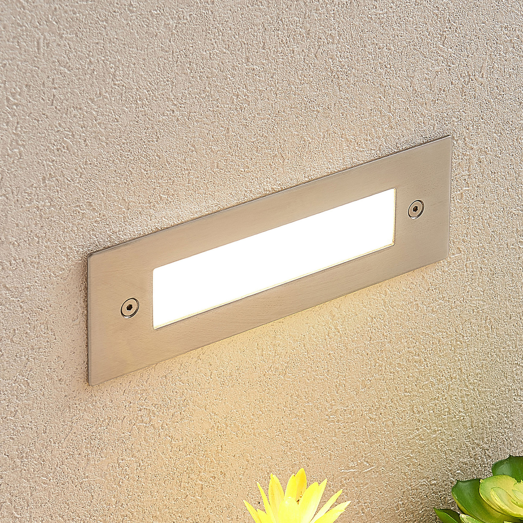 LUCANDE APPLIQUE ENCASTRABLE LED RONI, INOX, 19,5 CM