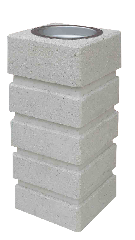 ARES Cendrier en béton 1,5L - Sac de 10 kg OFFERT - Coupelle inox 15L - Capacité 900 mégots - Référence 59704_0