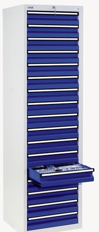 Armoire d'atelier monobloc avec 17 tiroirs - H1800xL500xP500mm - Charge 35kg par tiroir - Fabrication allemande_0