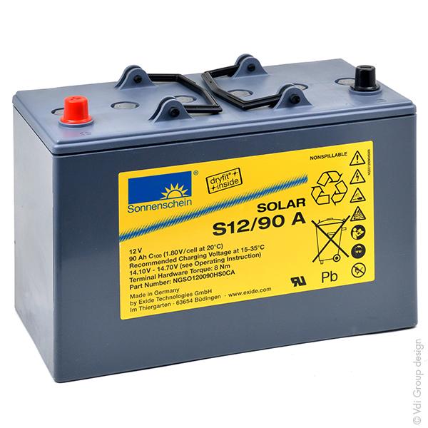 BATTERIE PLOMB ETANCHE GEL SOLAR S12/90A 12V 90AH AUTO_0