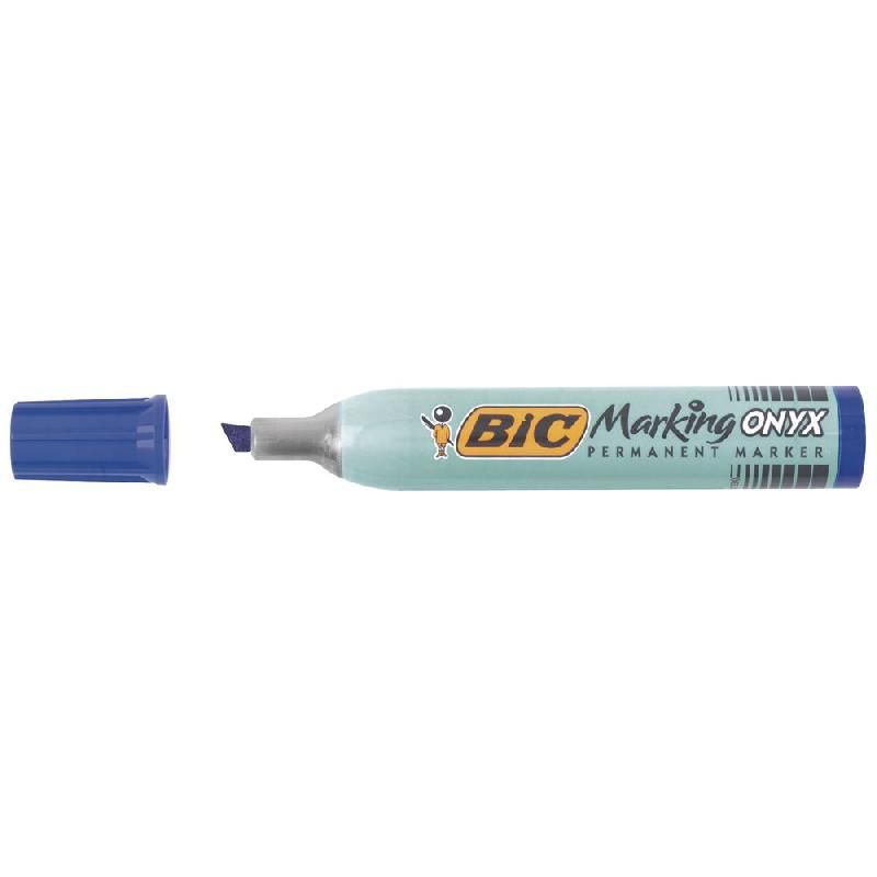 BIC MARQUEUR PERMANENT BIC ONYX MARKER 1591 - POINTE BISEAUTÉE - BLEU - GRAND MODÈLE (PRIX UNITAIRE)