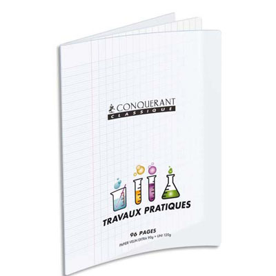 CAHIER DE TRAVAUX PRATIQUES CONQUERANT - PIQÛRE - 17X22 CM - 32 PAGES SEYES ET 32 PAGES UNIES - LOT DE 10