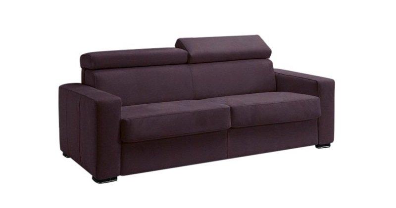 Canapé convertible express Melbourne - Couchage 120x197 cm - Matelas 18 cm mousse visco-élastique - Tissu tweed purple_0