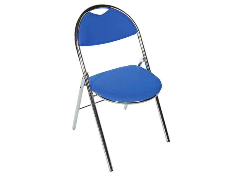 Chaise d'accueil Ulrik - pliante - structure en acier chromé - assise et dossier en tissu - normes anti-feu M1_0