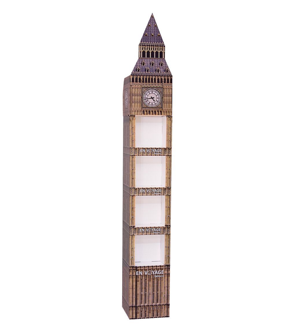 Colonne de sol - meuble présentoir - Jade PLV avec 4 niveaux - impression quadri offset - dimensions 240 x 252 x 1240 mm_0