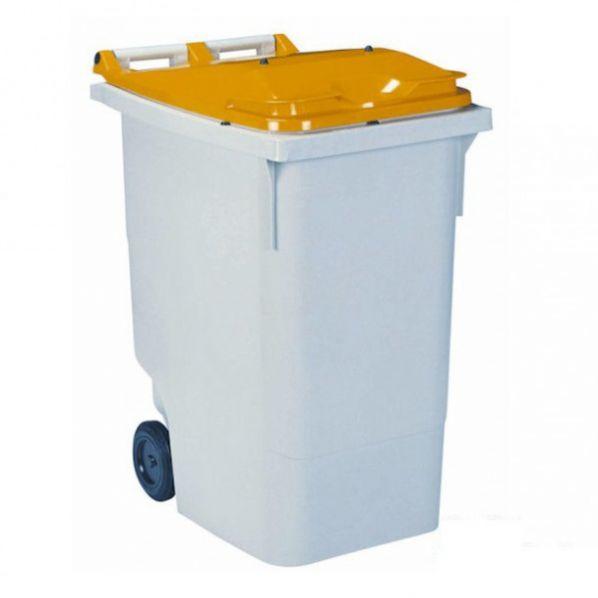 Conteneur poubelle bicolore - 340 litres gris/jaune