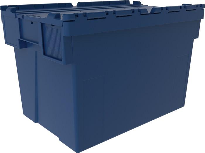 Conteneur réutilisable bleu L600 x l400 x H400 mm - parois et sol fermés - capacité 35 kg - résistant de -20°C à +40°C_0