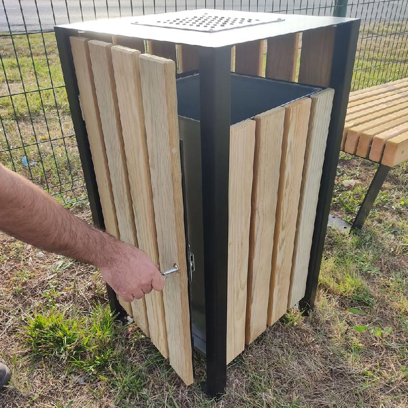 Corbeille City avec cendrier inox_0