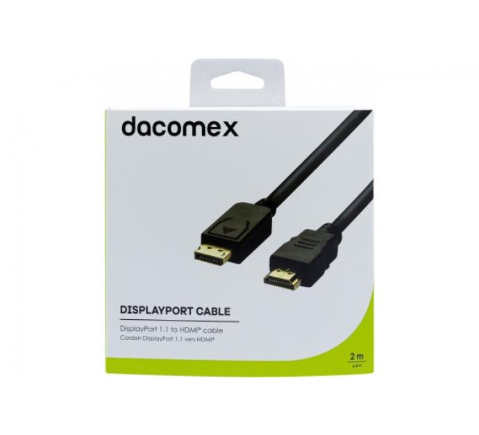 Cordon-convertisseur DACOMEX DisplayPort 1.1 vers HDMI - 2 m - Résolution jusqu'à 1920 x 1200 - Noir - Réf : 199036_0