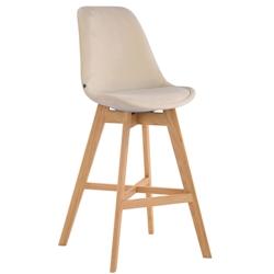 Décoshop26 - Tabouret de bar chaise haute design scandinave moderne en velours crème TDB10375 - 3000486369605_0