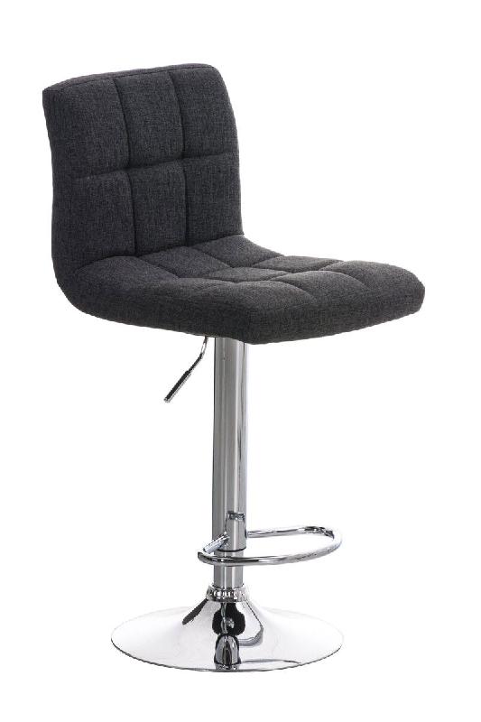 Décoshop26 - Tabouret de bar x1 avec repose-pieds hauteur réglable design moderne en tissu gris foncé 10_0000053 - gris 3000884469600_0