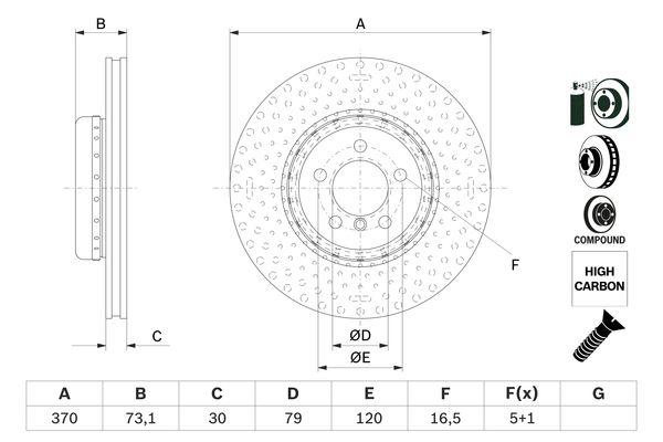 Disque de frein Bosch 0986479E21 - Avant - Ventilé - Boîte de 1 disque_0