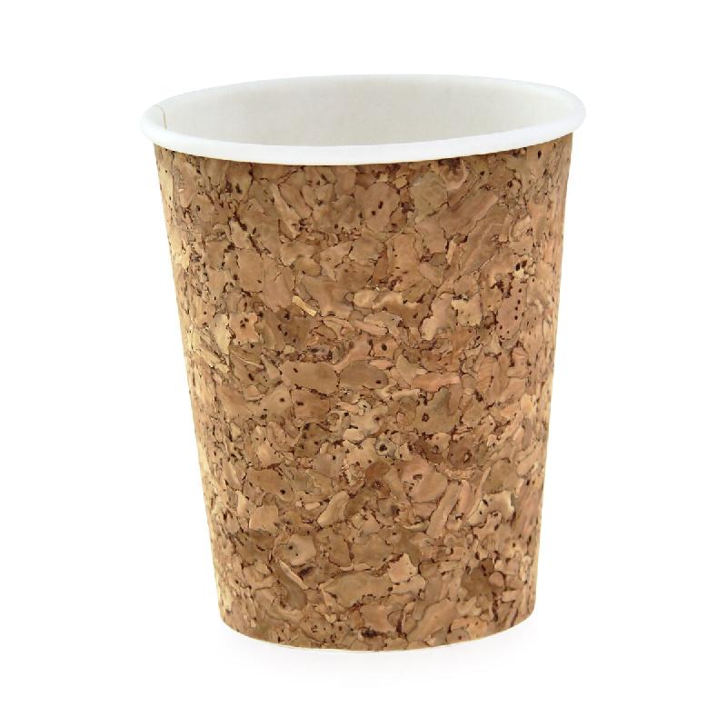 ECOLOMIQUE - 20 Pcs - Gobelet carton et liège 230 ml Ø 80 mm 80 x 56 x 92 mm - beige en carton 210CORK8_0