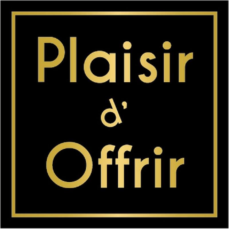 Etiquette cadeau adhésive Plaisir d'Offrir noir/or 35x35mm - par 500_0