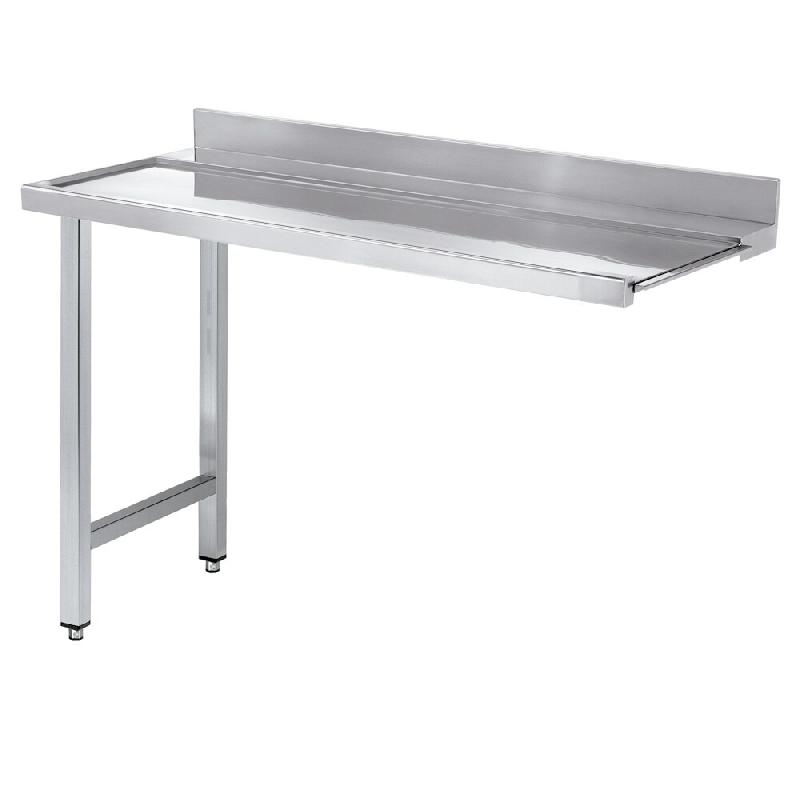 EURAST - Table d'entrée/sortie du lave-vaisselle droite lisse et murale - 2100x750x850 mm - 167125MD - inox 167125MD_0