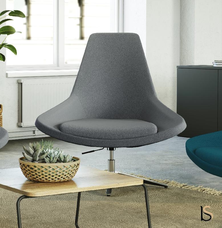 Fauteuil Lounge pivotant Storn - Mobel linea. - Gris, Haut_0