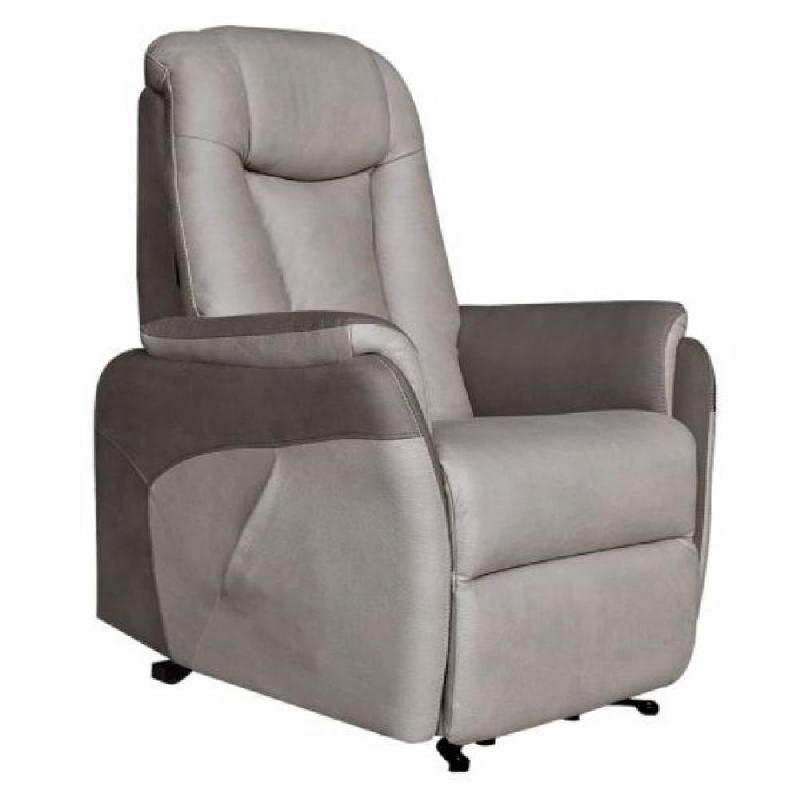 Fauteuil relax releveur Nersac bi-moteur - microfibre mastic/brun taupé - ergonomique et confortable_0